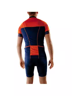 DEKO FORZA tmavomodrý a oranžový cyklistický dres