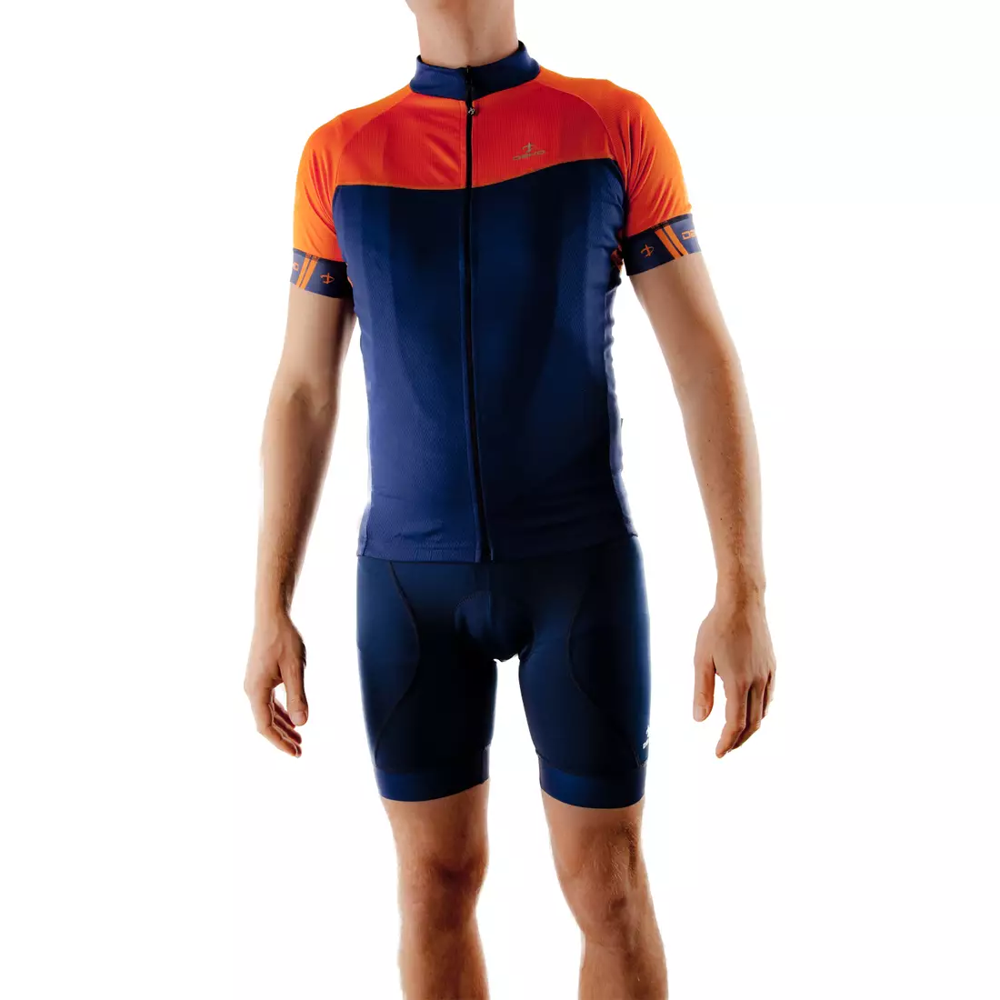DEKO FORZA tmavomodrý a oranžový cyklistický dres
