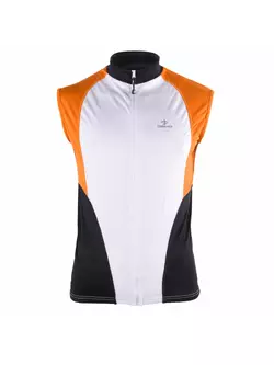DEKO HAITI II pánsky cyklistický dres bez rukávov, bielo-oranžový