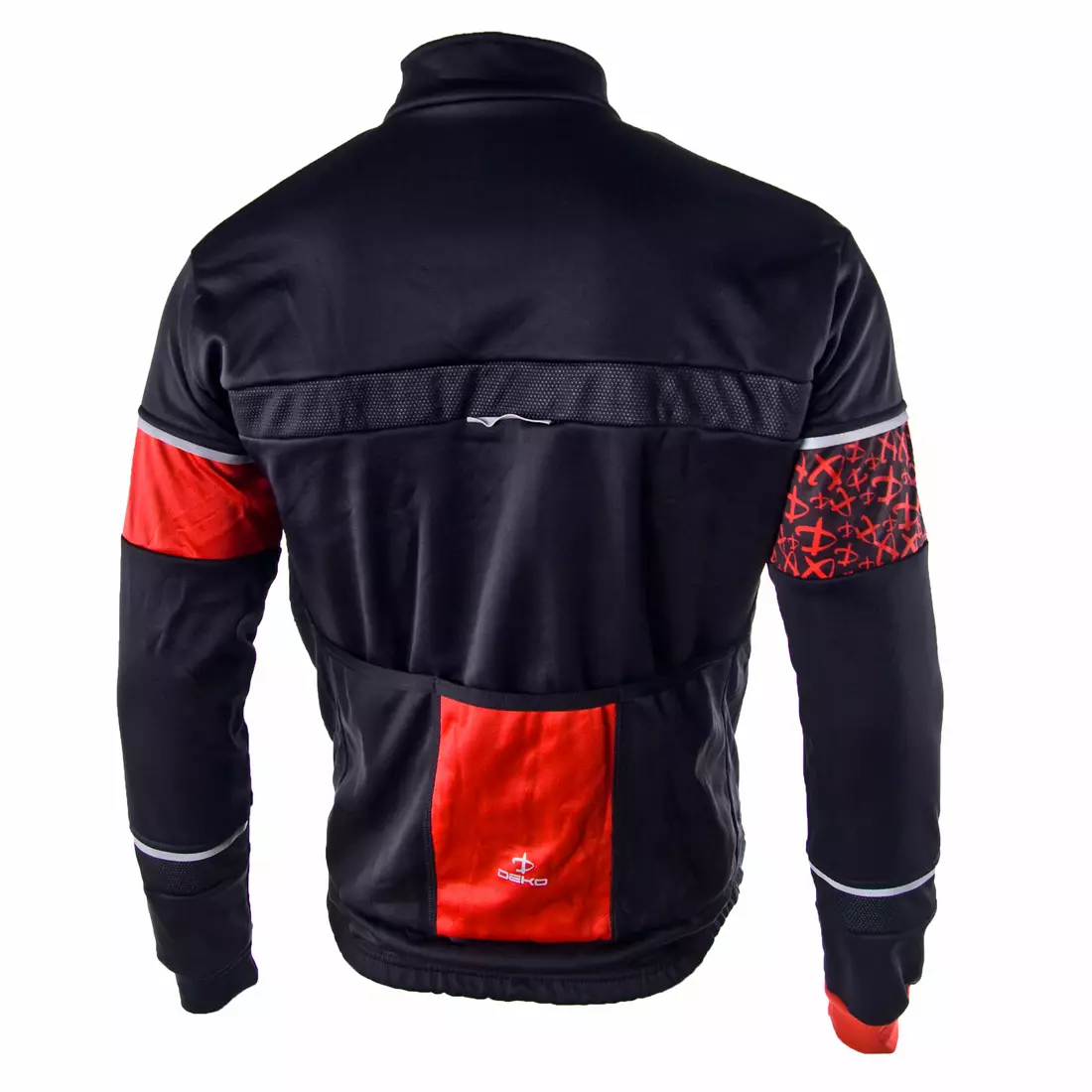 DEKO KOLUN čierno-červená softshellová cyklistická bunda