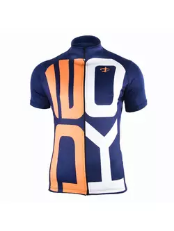 DEKO SET1 pánsky cyklistický dres, námornícka modro-oranžovo-biela