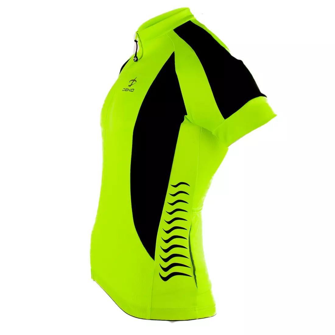DEKO WHITE Fluorovo zelený cyklistický dres