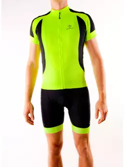 DEKO WHITE Fluorovo zelený cyklistický dres
