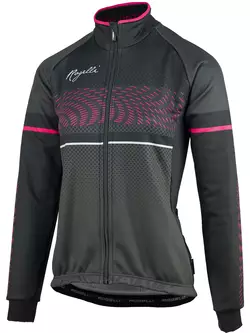 Dámska cyklistická bunda ROGELLI BELLA, jemne zateplená, čierno-šedo-ružová