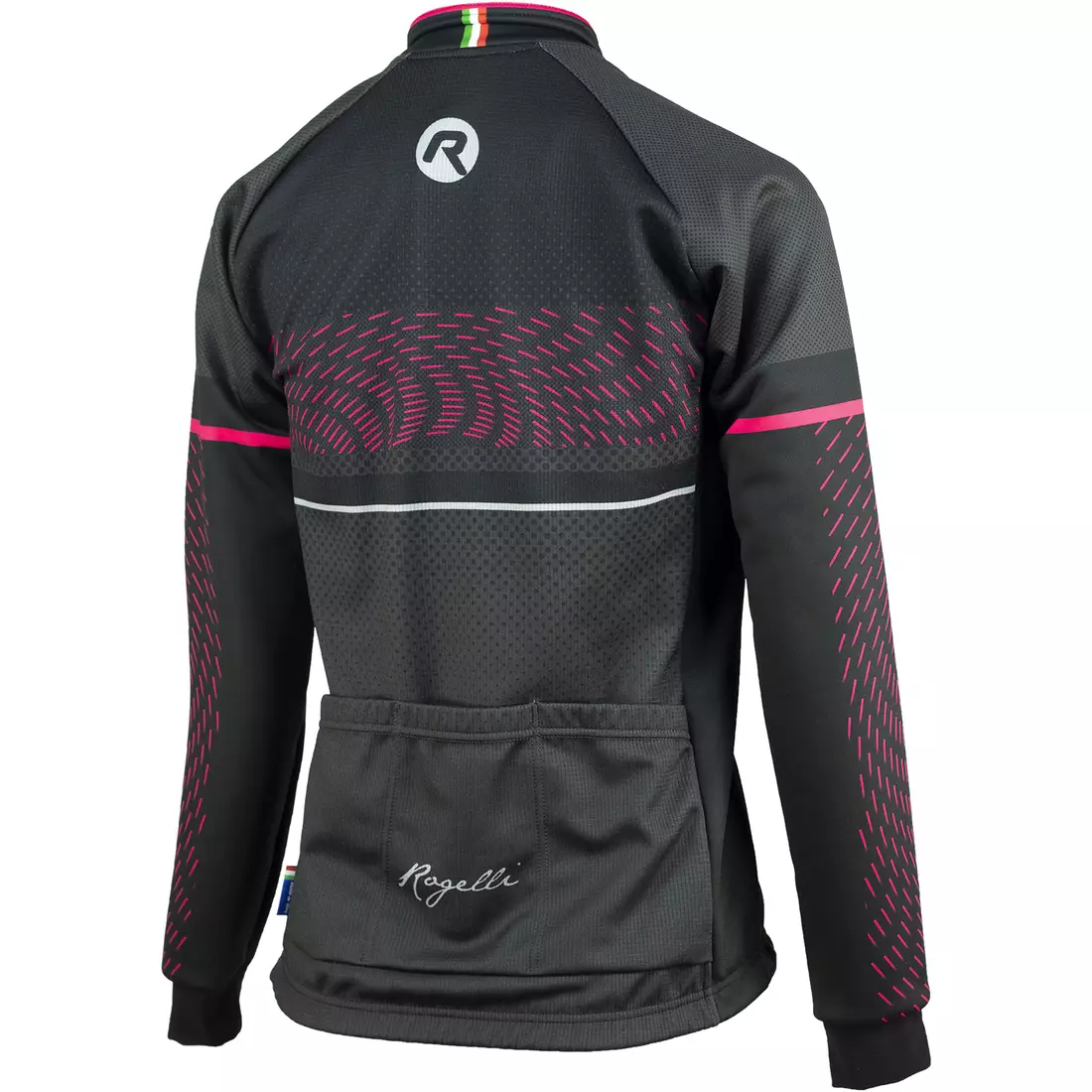Dámska cyklistická bunda ROGELLI BELLA, jemne zateplená, čierno-šedo-ružová