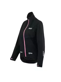 FDX 1410 Dámska nepremokavá, nepremokavá cyklistická bunda, čierno-ružová