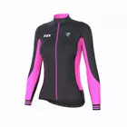 FDX 1460 teplý dámsky cyklistický dres, čierno-ružový