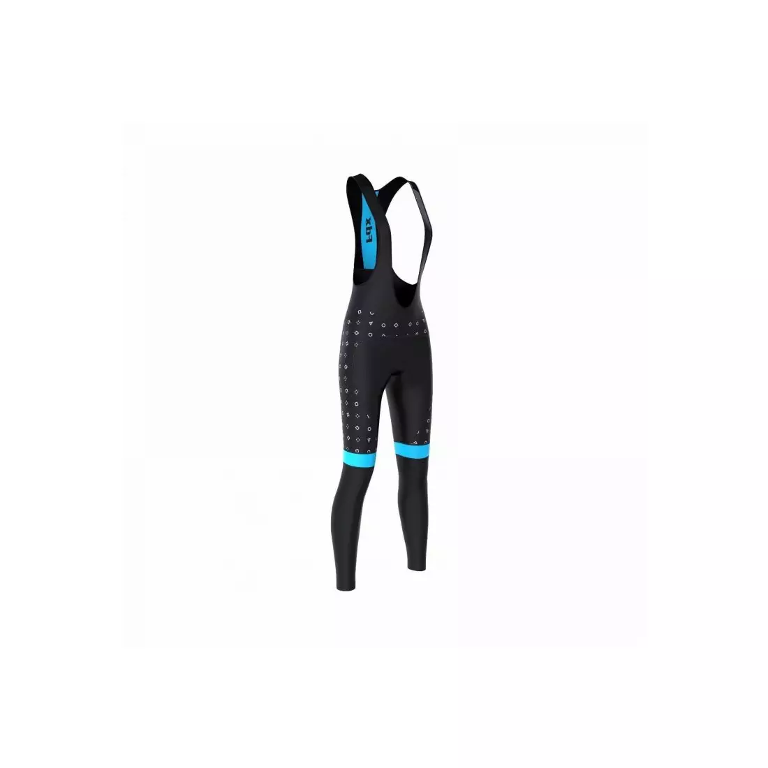 FDX 1490 dámske zateplené cyklistické nohavice s trakmi, čierna a modrá