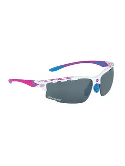 FORCE QUEEN Dámske športové okuliare s vymeniteľnými sklami, biele a ružové