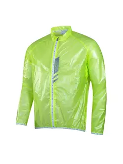 FORCE SLIM pánska cyklistická bunda do dažďa, žltý fluór