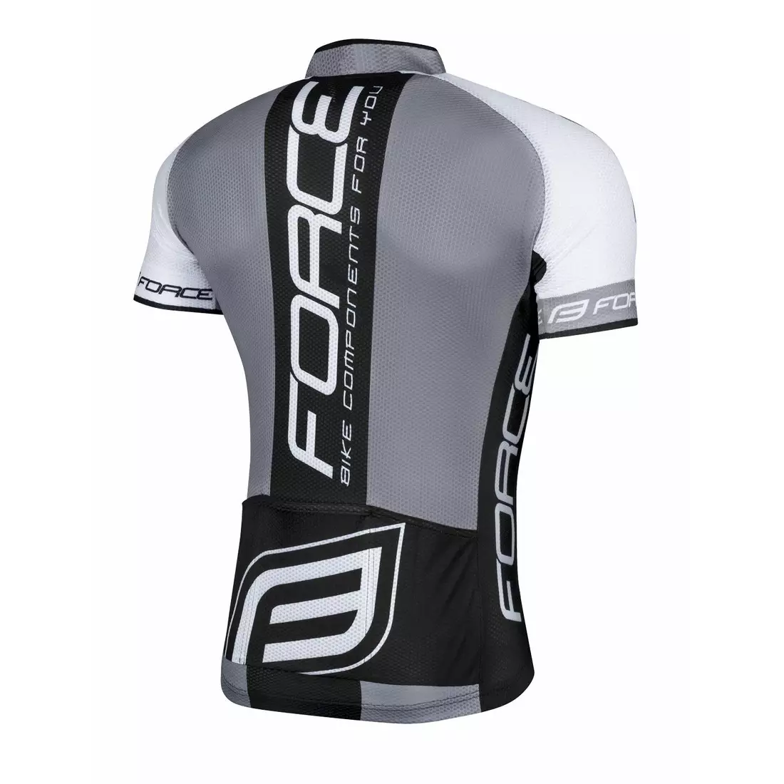 FORCE TEAM pánsky cyklistický dres, čierno-biely 900856