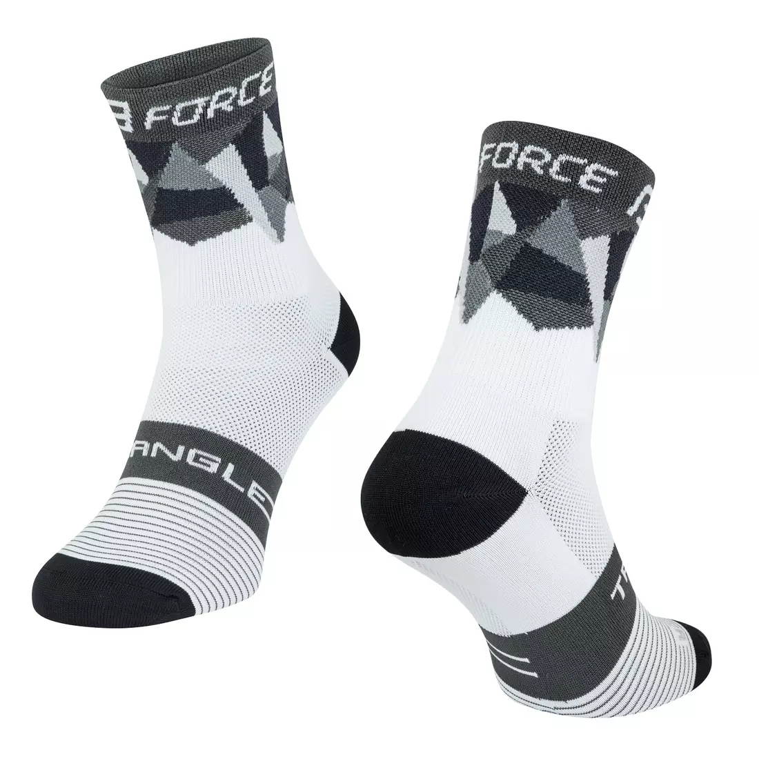 FORCE TRIANGLE cyklistické/športové ponožky, čierna a biela