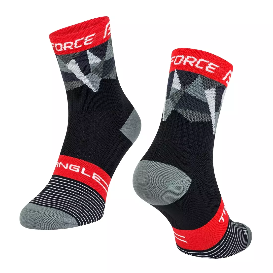 FORCE TRIANGLE cyklistické/športové ponožky, čierna a červená
