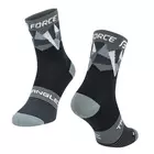 FORCE TRIANGLE cyklistické/športové ponožky, čierna a sivá