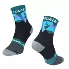 FORCE TRIANGLE cyklistické/športové ponožky, čierno-modro-zelené