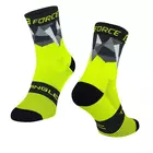 FORCE TRIANGLE cyklistické/športové ponožky, fluo a čierna