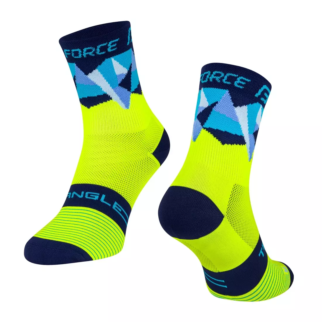 FORCE TRIANGLE cyklistické/športové ponožky, žlto-modrá