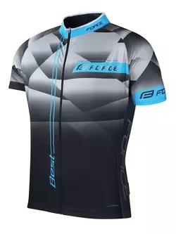 FORCE pánsky cyklistický dres BEST čierno-šedo-modré 9001292