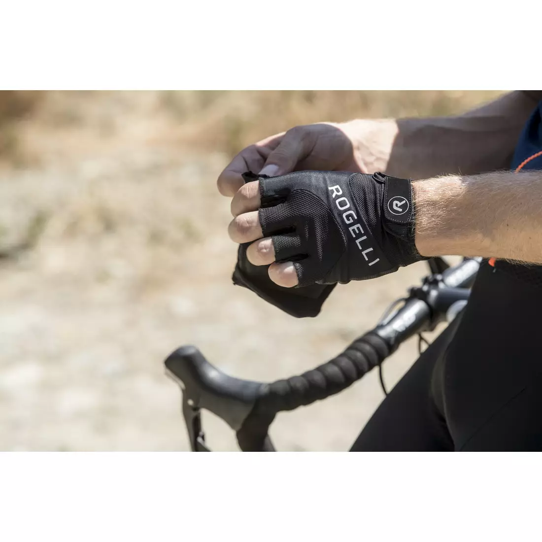 ROGELLI Arios čierne cyklistické rukavice