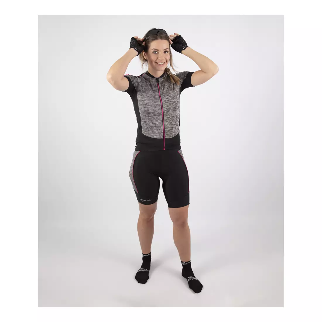 ROGELLI CAROU 3.0 dámske cyklistické šortky čierno-šedo-ružové 010.258