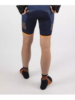 ROGELLI RITMO pánske cyklistické kraťasy so trakmi, modré a oranžové 001.265
