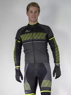 ROGELLI RITMO pánsky cyklistický dres, čierno-šedo-fluór žltý