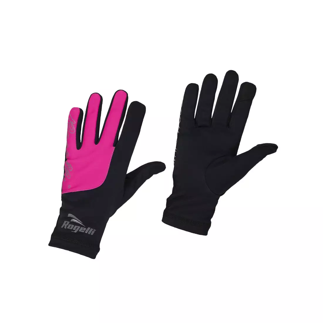 ROGELLI RUN 890.004 TOUCH Dámske bežecké rukavice, čierne a ružové