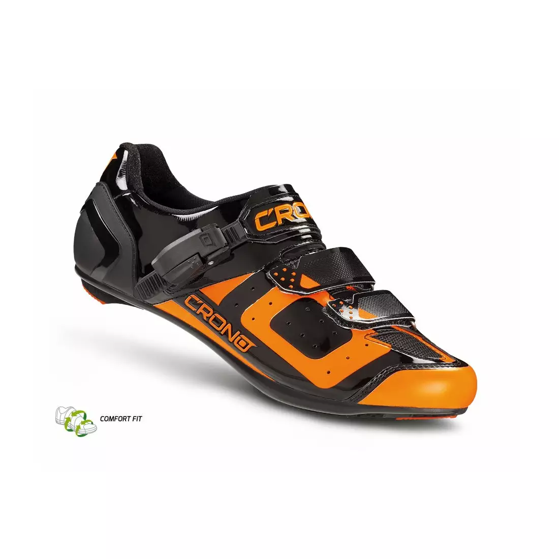 CRONO CR3 Nylon cestná cyklistická obuv čierna a oranžová