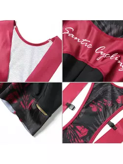 Dámske šortky s náprsenkou SANTIC, čierno-ružové L8C05096