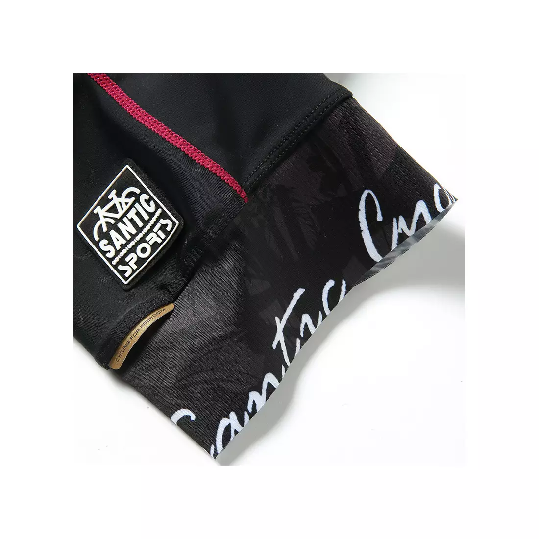 Dámske šortky s náprsenkou SANTIC, čierno-ružové L8C05096