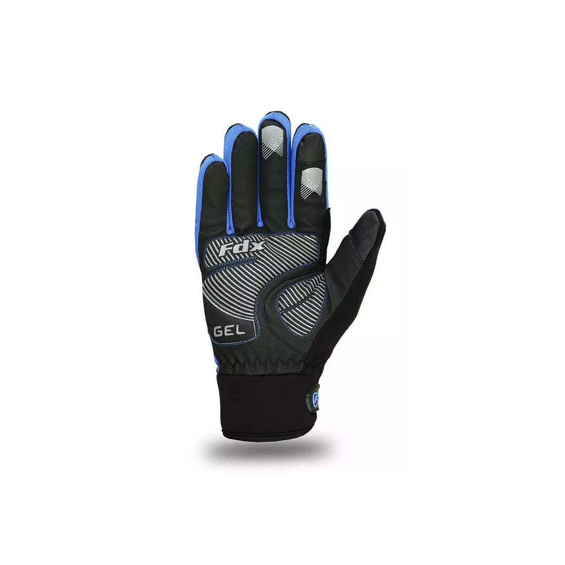 FDX 1901 Full Finger zimné cyklistické rukavice, čierne a modré
