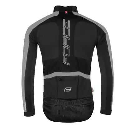 FORCE X100 zimná cyklistická bunda, čierna / šedá 899861