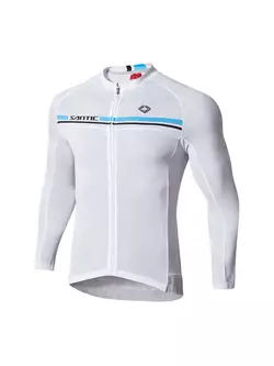 Pánsky cyklistický dres SANTIC s dlhým rukávom, biely WM7C01079W