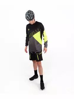 ROGELLI ADVENTURE pánsky cyklistický dres MTB s dlhým rukávom, čierno-šedo-fluór 060.110
