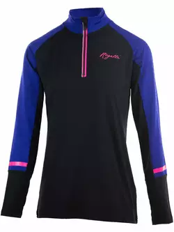 Rogelli COSMIC Dámske bežecké tričko s dlhým rukávom čierno-modro-ružové 840.666