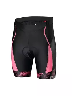 SANTIC L8C05097P Dámske cyklistické šortky čiernej a ružovej farby