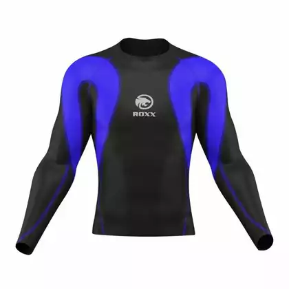 ROXX 20795 Pánska kompresná košeľa s dlhým rukávom, čierna a modrá