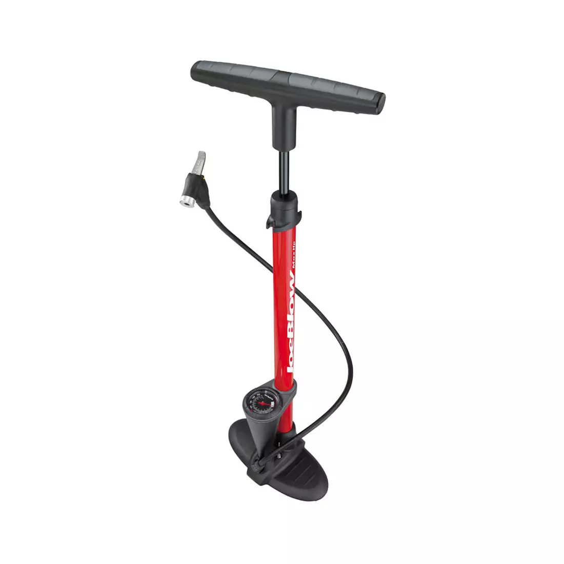 TOPEAK podlahová pumpa na bicykel joe blow hp červená T-TJB-M2R
