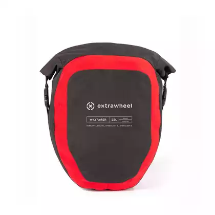 EXTRAWHEEL zadné cyklistické kufre wayfarer black/red 2x25L polyester E0079