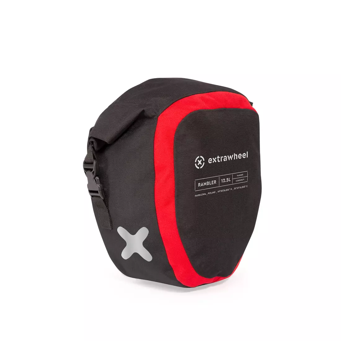 EXTRAWHEEL univerzálne kufre na bicykle rambler black/red 2x12,5L premium cordura E0047