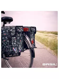 Double cyklistické tašky BASIL WANDERLUST DOUBLE BAG 35L, zapínanie na ramienka, vodeodolné, čierne BAS-17642