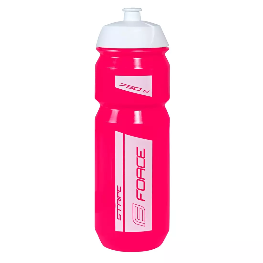 FORCE Fľaša na vodu na bicykli stripe 0,75l pink-white 251987