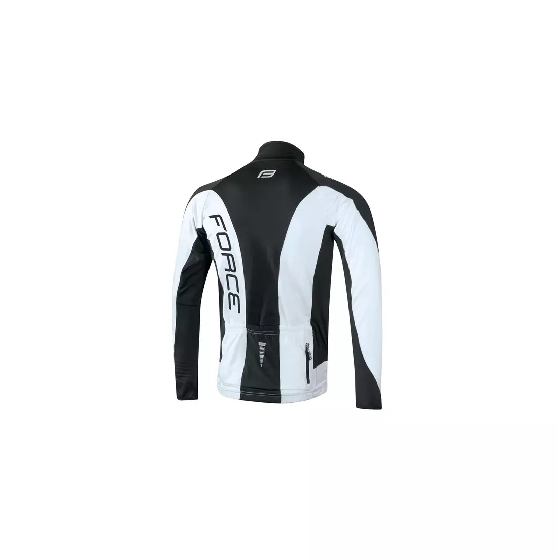 FORCE X68 pánsky zateplený cyklistický dres, čierno-biely 89984