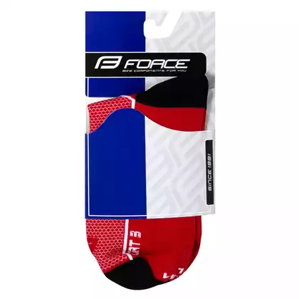 FORCE nízke cyklistické ponožky sport 3 červená čierna 9009017