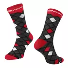 FORCE SQUARE Cyklistické ponožky, čierne a červené 9009107