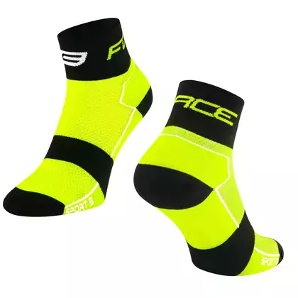 FORCE nízke cyklistické ponožky sport 3 fluór-čierna 9009015