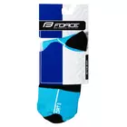 FORCE nízke cyklistické ponožky sport 3 modro-čierna 9009013