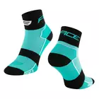 FORCE nízke cyklistické ponožky sport 3 tyrkysovo-čierne 9009023