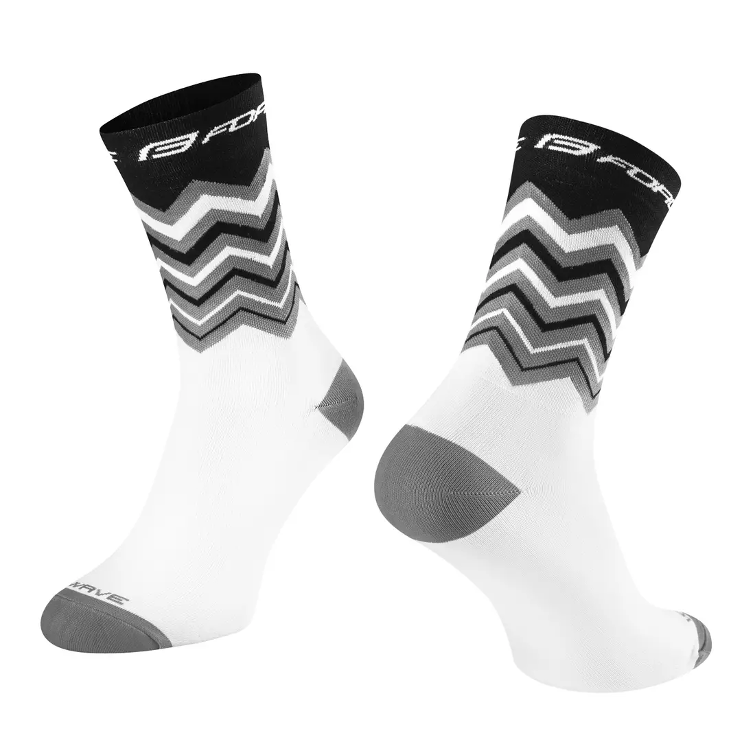 FORCE vysoké športové ponožky wave čierna a biela 9009113