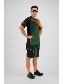 ROGELLI Adventure 060.113 pánsky cyklistický dres MTB zeleno-čierno-oranžová